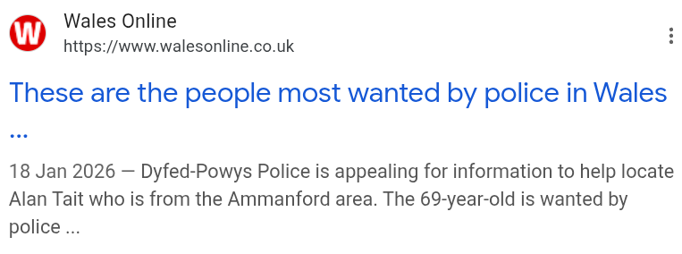 News article that appeared in Wales online